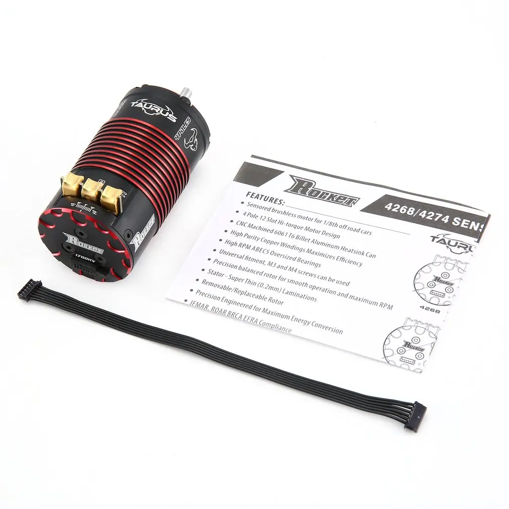 

Rocket 4274 1700KV Brushless Sensored Motor 4 Pole RC Car Motor For 1/8 Electric on road Touring Car Parts Spare parts