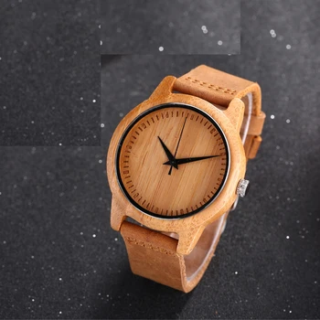 

Casual Nature Wood Bamboo Genuine Leather Band Strap Wrist Watch Men Women Cool Analog Bracelet Gift relojes de pulsera