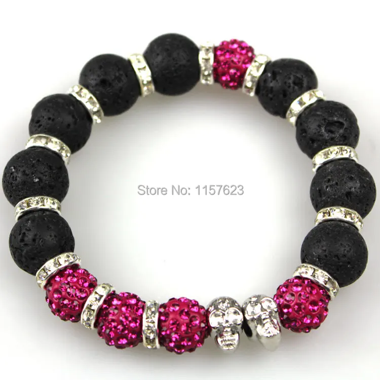 KFq The new 2015 natural volcano (14 mm) skeleton restoring ancient ways punk wind men and women bracelet beads type. | Украшения и