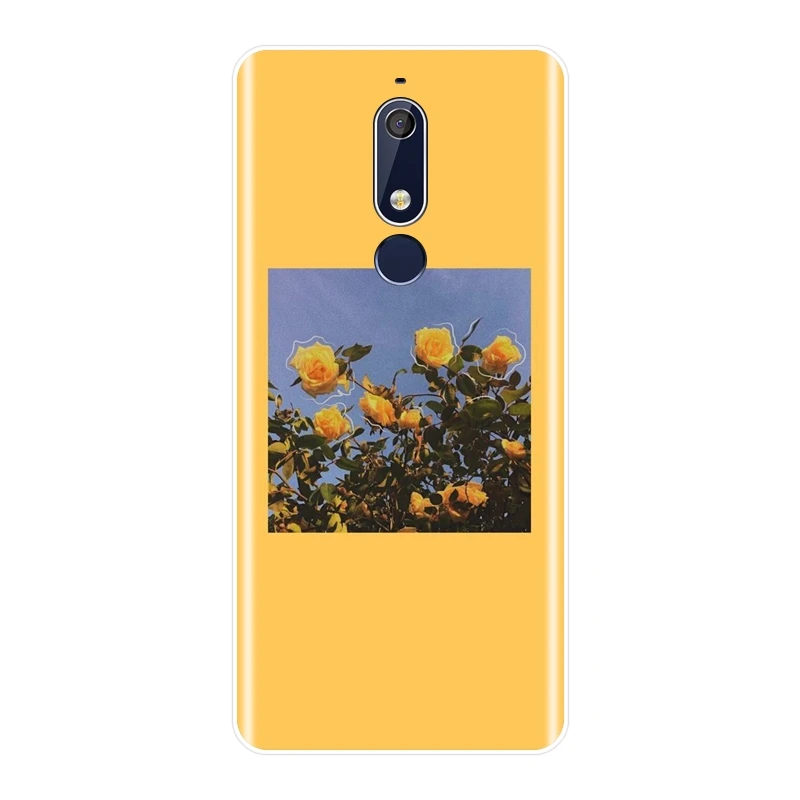 Задняя крышка для Nokia 2 1 3 5 6 7 силиконовый мягкий желтый цветочный чехол телефона