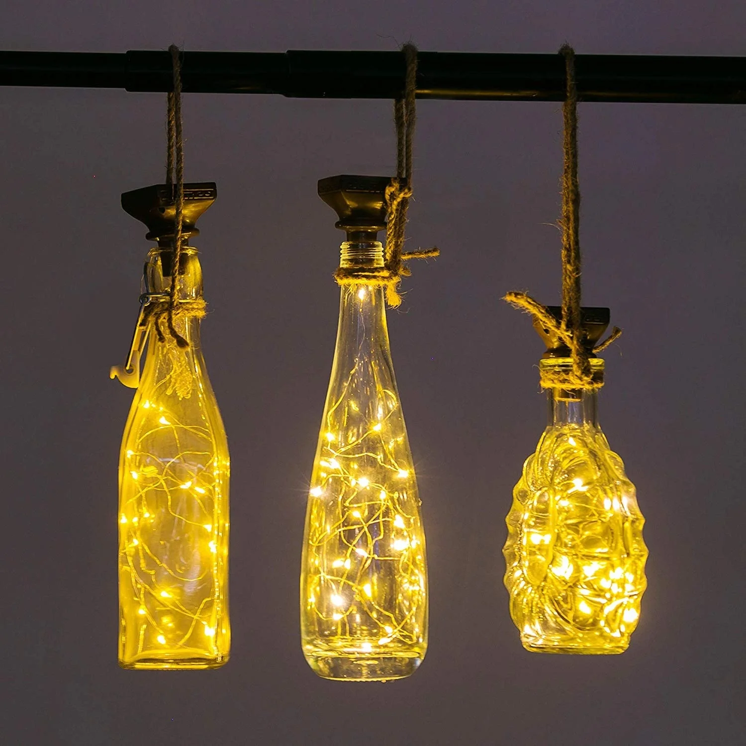 Solares da Garrafa de Vinho Luzes em Forma de Cortiça de Cobre Impermeável para a Decoração do Caminho do Casamento Luzes Postas Bloco 20 Conduziu Branco Quente 6 - 12 5 612 bloco 20 conduziu luzes em forma