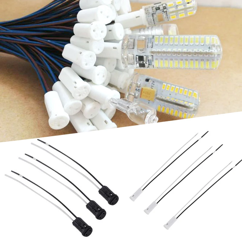 

10Pcs G4 Lamp Holder For G4 Ceiling Light Halogen Lamp LED Bulbs Halogen Lamp Light Base With Cable Lighting Accessory