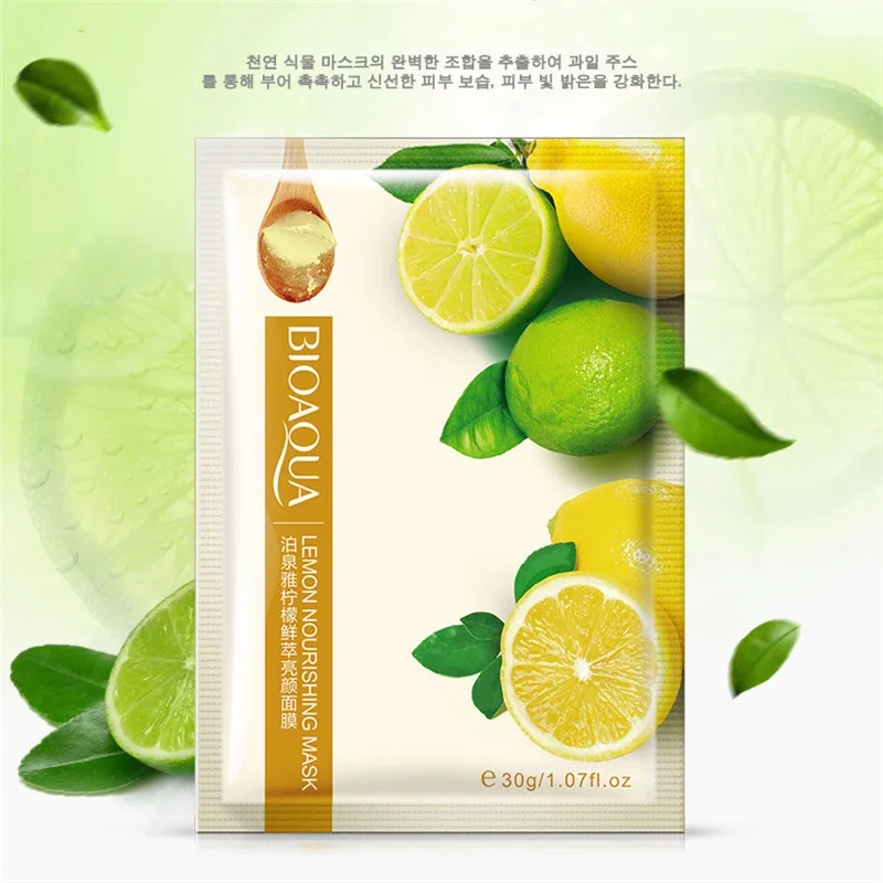 BIOAQUA 1PC Natural Essence Facial Mask Moisturizing Oil Control Shrink Pores Brighten Face Beauty Skin Care Available Wholesale 2
