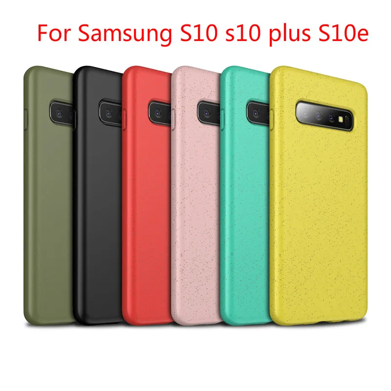 

Multicolor Durable Anti-fall Natural Materials Wheat Straw Soft Liquid Silicone Phone Case for Samsung S10 S10 Plus S10e