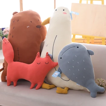 

Kawaii The bear Plush Toy Soft Fox Plush Pillow Soft Animal Shaped Whale Doll Baby Kids Bedroom Decoration Kids Gift Toys