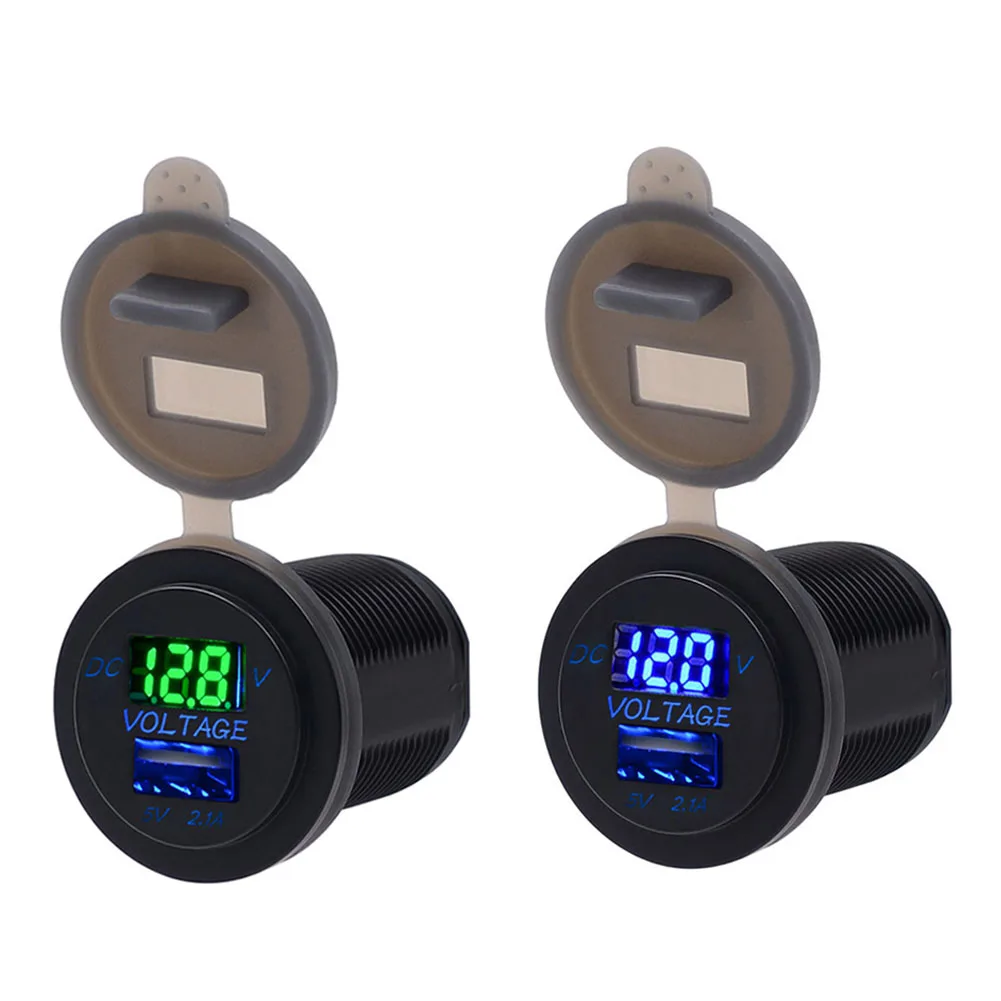 VODOOL Universal Waterproof 12/24V Dual USB Car Motorcycle Boat Phone Charger Car LCD Display Voltmeter For iPhone Samsung Xiomi