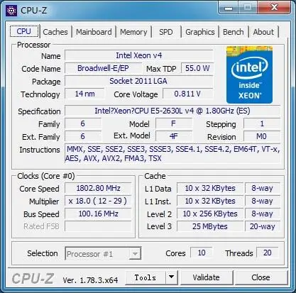 E5-2630L V4 Intel Ксеон QS версия процессор E5-2630LV4 1,80 ГГц 10-ядерный Натяжной канат длиной 25 м E5 2630L V4 LGA2011-3 55 Вт низкая мощность Процессор E5 2630LV4