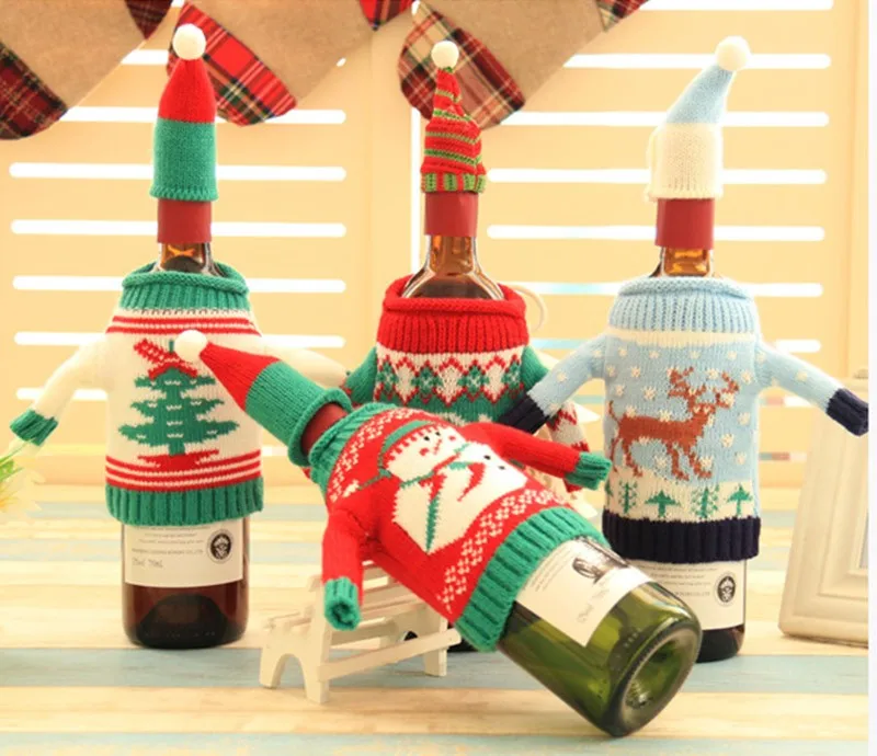 1Pc-Christmas-Decorations-Red-Wine-Bottle-Knitted-Sweater-With-Hat-Bottle-Cover-Christmas-Tree-Decorations-MR0085 (5)