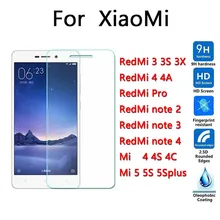 Top quality 9H 0.26mm Screen Protection Tempered Glass for xiaomi redmi 3 3s 3x pro 4 4a nota 2 nota 3 nota 4 mi4C mi4 5 5S plus