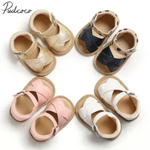 2019 Baby Sommer Schuhe Neugeborenen Baby Mädchen Jungen Sandalen Schuhe Festen, Nicht-slip PU Leder Atmungsaktive Kleinkind Schuhe 0-18M