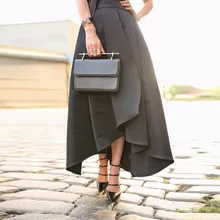 Новое поступление, высокая низкая юбка, женские черные асимметричные юбки с высокой талией, юбки для свадебной вечеринки, персонализированная плиссированная юбка на заказ