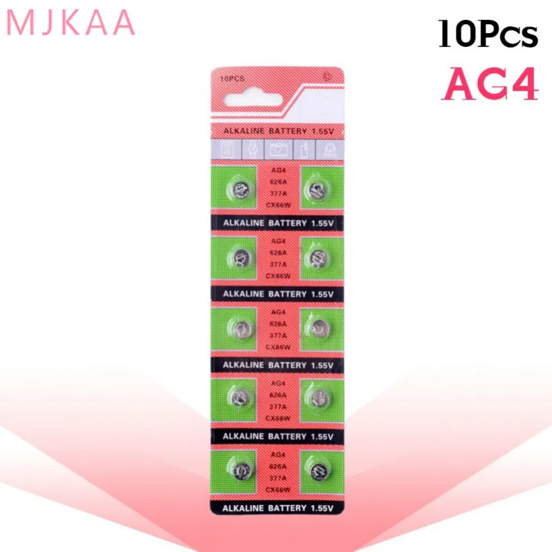 

10PCS/pack AG4 377A 377 LR626 SR626SW SR66 LR66 button cell Watch Coin Battery