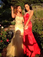 2017 elegante abend dress prom dress für schwarze mädchen meerjungfrau gelb appliques lange neue ankunft abendkleider prom kleider
