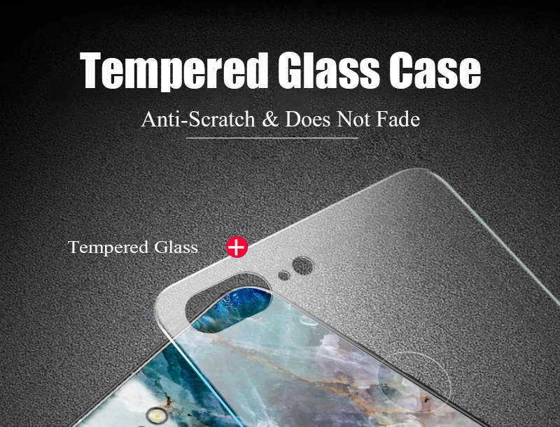 TOMKAS Agate Marble Phone Case for Huawei P20 Lite Case on Honor 9 Lite Soft Edge PC+Glass Back Cover Case on for Huawei P Smart (2)