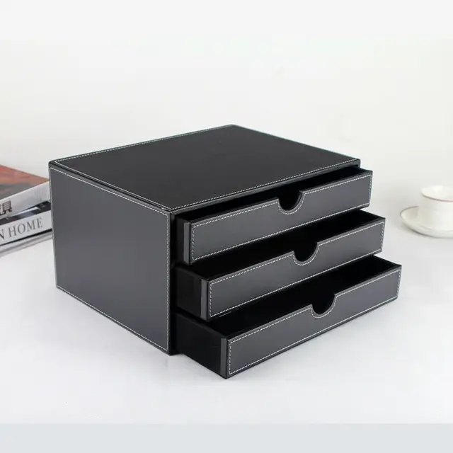Aliexpress.com : Buy horizontal 3 layer 3 drawer wood struction leather