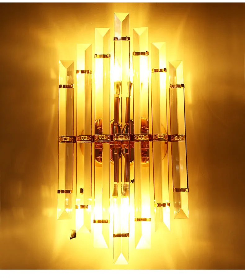 Современный Золотой Кристалл Бра Светильник Винтаж лампочка Эдисона wandlamp lamparas де сравнению Настенные светильники lampen