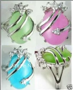 

6PC Charming Chinese jade ring size 7# 8# 9# AA2403U8Y2E