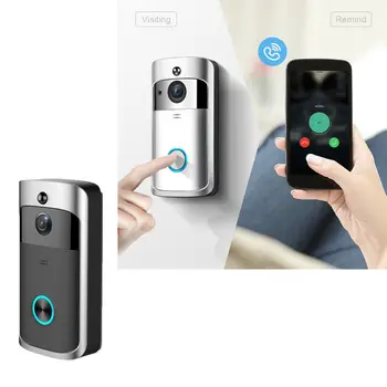 

US Stock Multifunction Smart Wireless WiFi DoorBell Smart Phone Door Visual IR Recording Home Alarm Wireless Security Camera