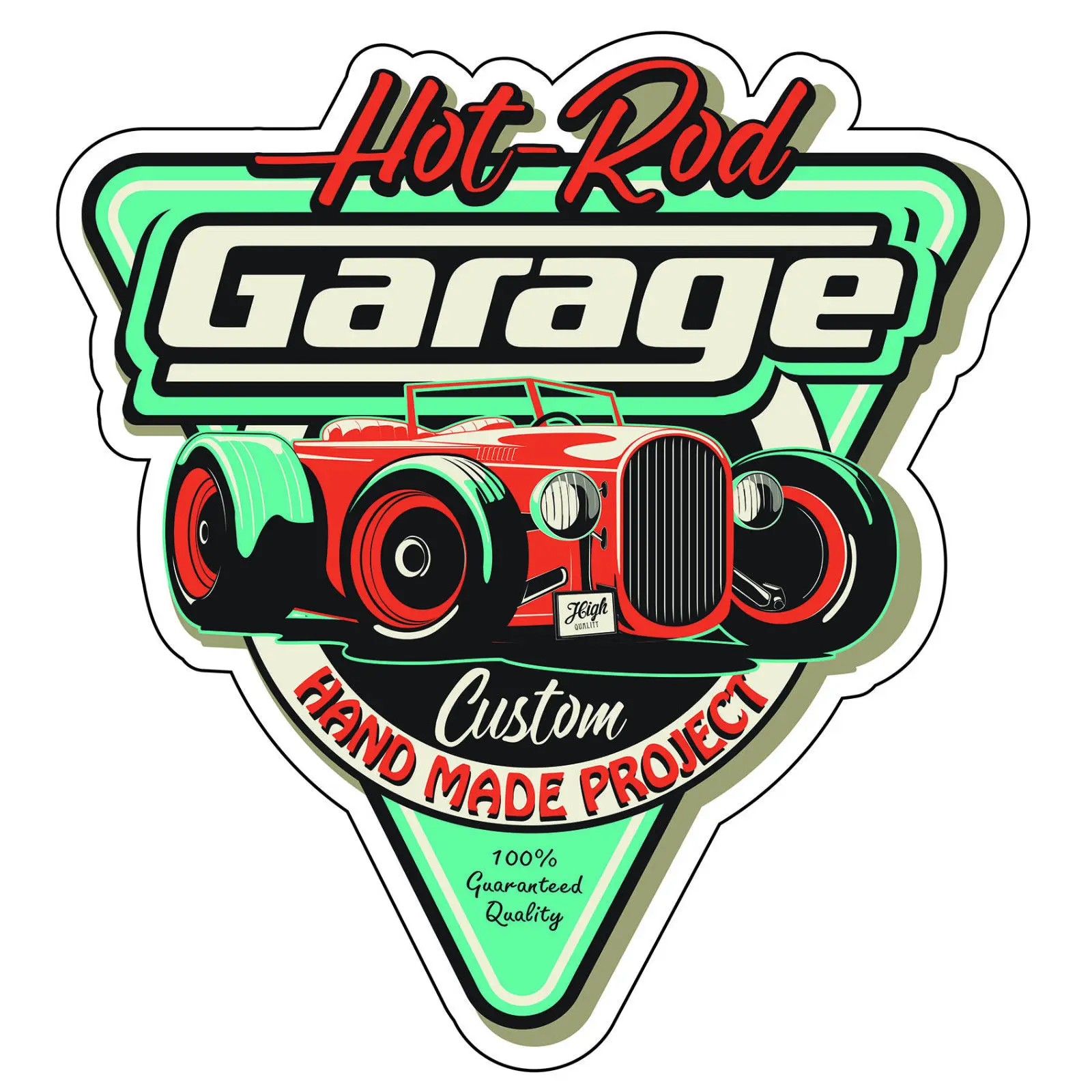 Hot Rod Garage Old School Стикеры Подставка-поплавок для Go Cafe Racer Ретро#24