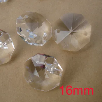 

16mm 100pcs Crystal Glass Octagon Beads Prism Chandelier Beads For Chandelier Hanging Pendant Lighting DIY Accessories