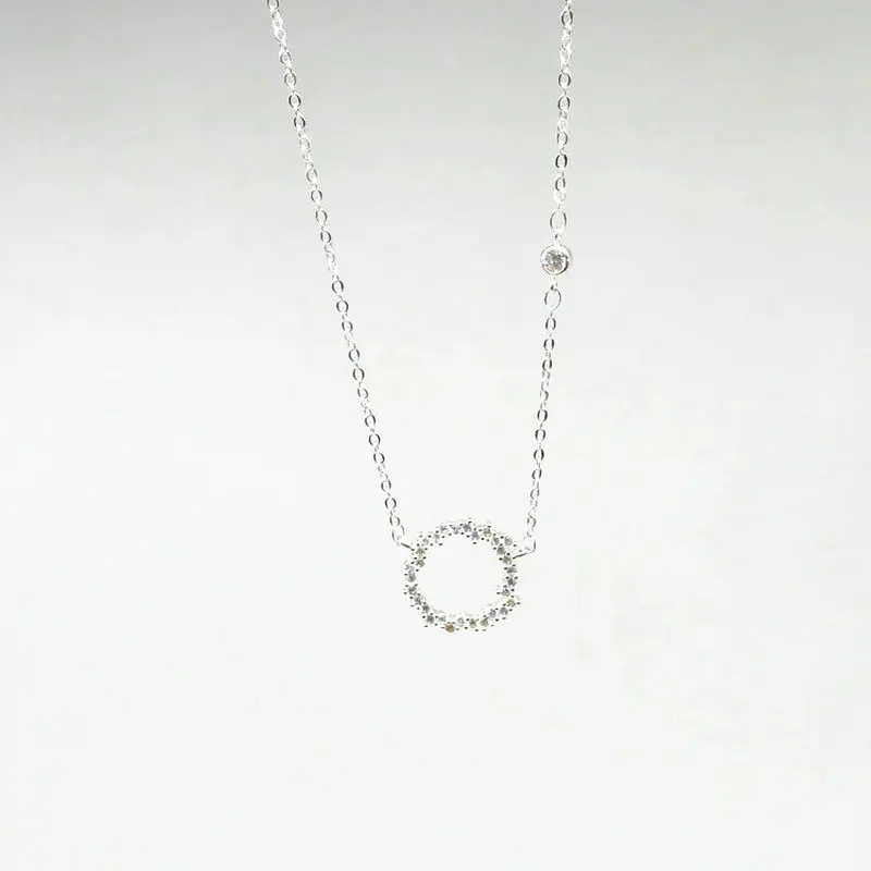 2018 simple crystal silver round circle choker chain necklace for women free shipping | Украшения и аксессуары
