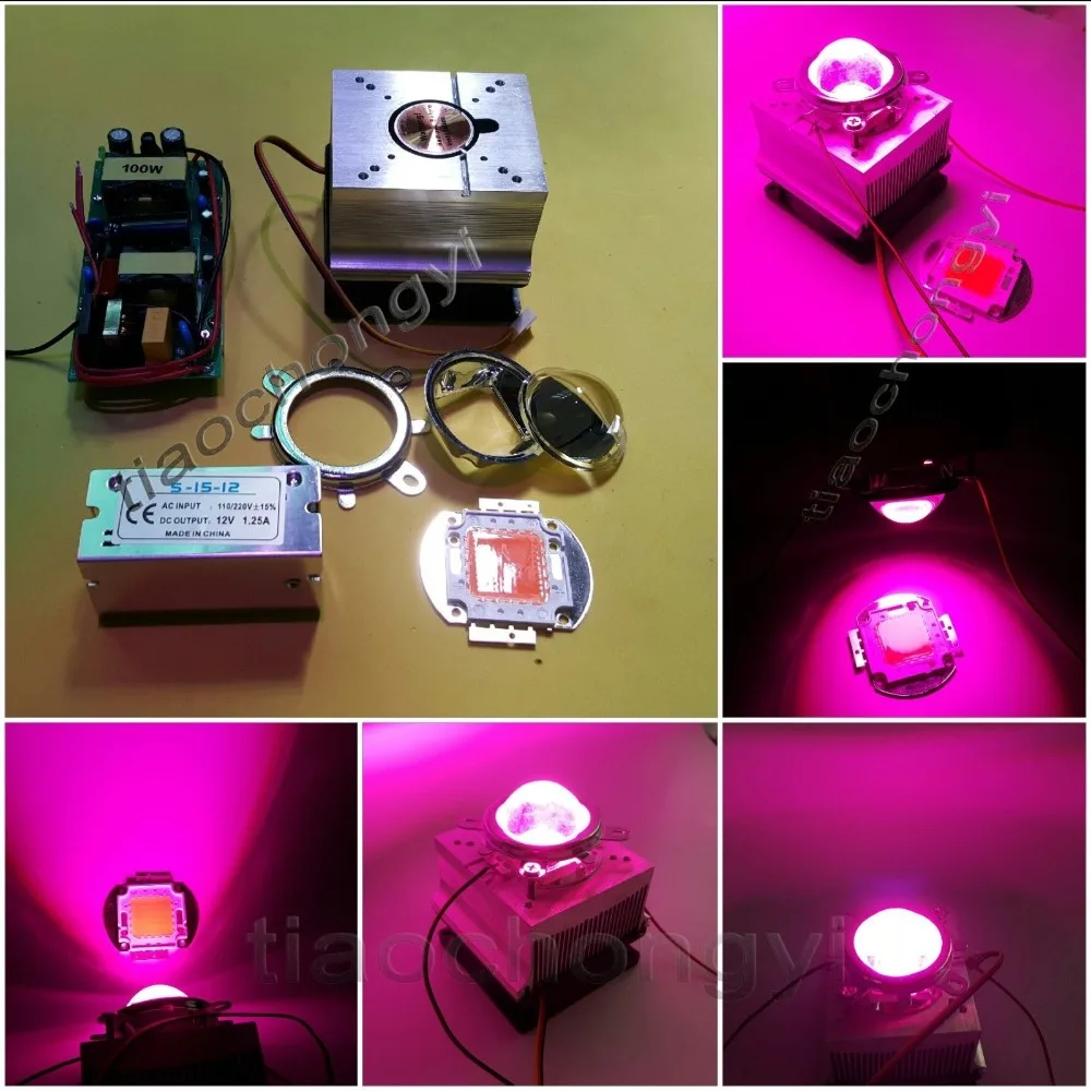 100 Вт DIY led grow светильник 380 840nm комплект чип + Драйвер вентилятор радиатора