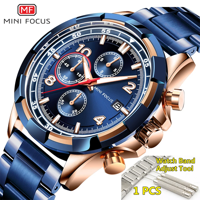 

Watches Men 2019 Luxury Brand MINI FOCUS Waterproof Stainless Steel Top Fashion Watch Man Chronograph Quartz Male Clock Men 2019
