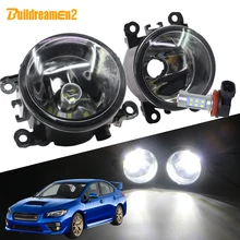 Buildreamen2 Per Subaru WRX STI 2015 2016 Auto H11 Corredo Della Luce di Nebbia Paralume + Della Lampadina di Giorno Corsa e Jogging Lampada DRL 12 V Accessori
