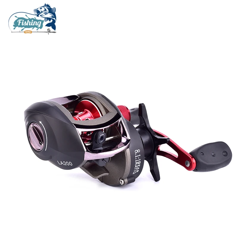 

1 piece baitcasting Fishing Reel 12 Bearing Balls LA200 Series High Speed Metal Coil Cast Reel 8.1:1 Boat Rock Fishing Wheel
