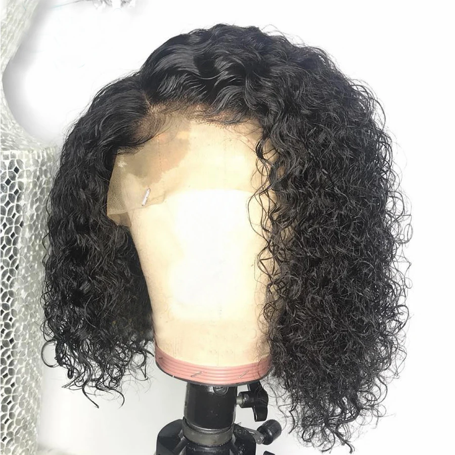 Kurze-Spitze-Front-Menschliches-Haar-Per-cken-Mit-Baby-Haar-Lockige-Brasilianische-Remy-Spitze-Front-Per