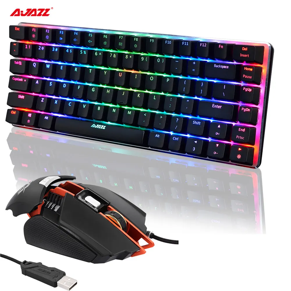 

AJAZZ AK33 Computer PC Mechanical Keyboard Gaming backlight Keyboard USB +GTX 4000DPI 7 Buttons LED Mouse Mice for LOL Computer
