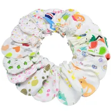 1 пара детских хлопковых перчаток с рисунком для защиты лица против царапин, противоскользящие перчатки для новорожденных девочек/перчатки для мальчиков