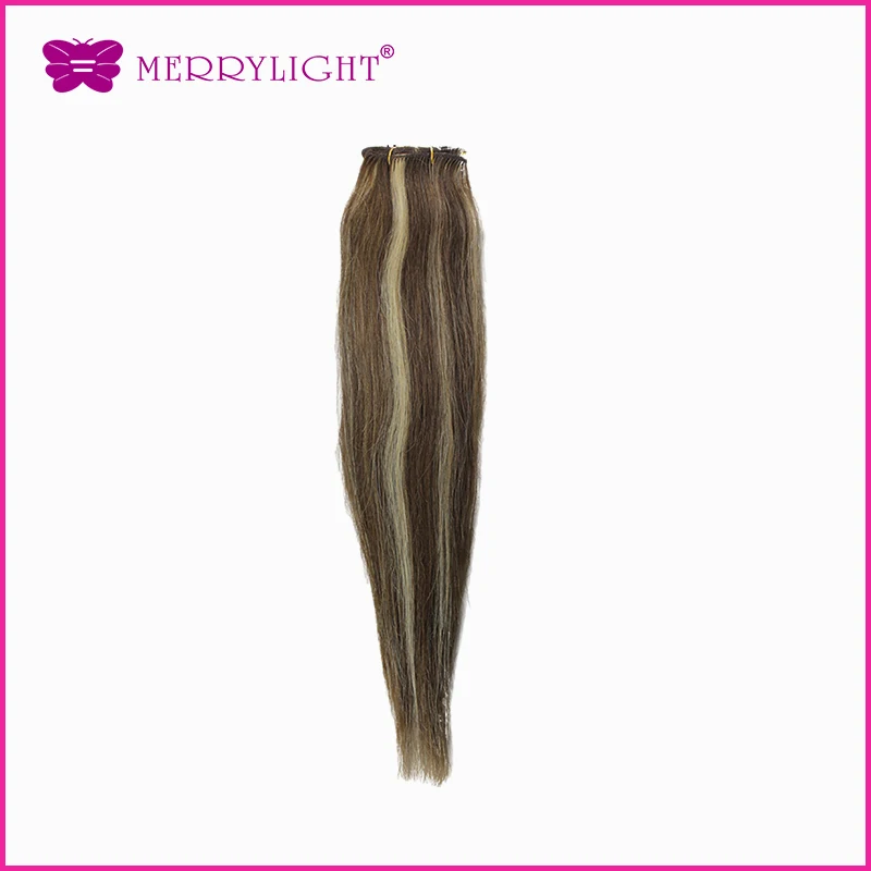 

Hot Sale India remy hair Extensions color P4/613 Popular aliexpress Hair 1pcs/lot  Silky Yaki Human hair Straight Weaving
