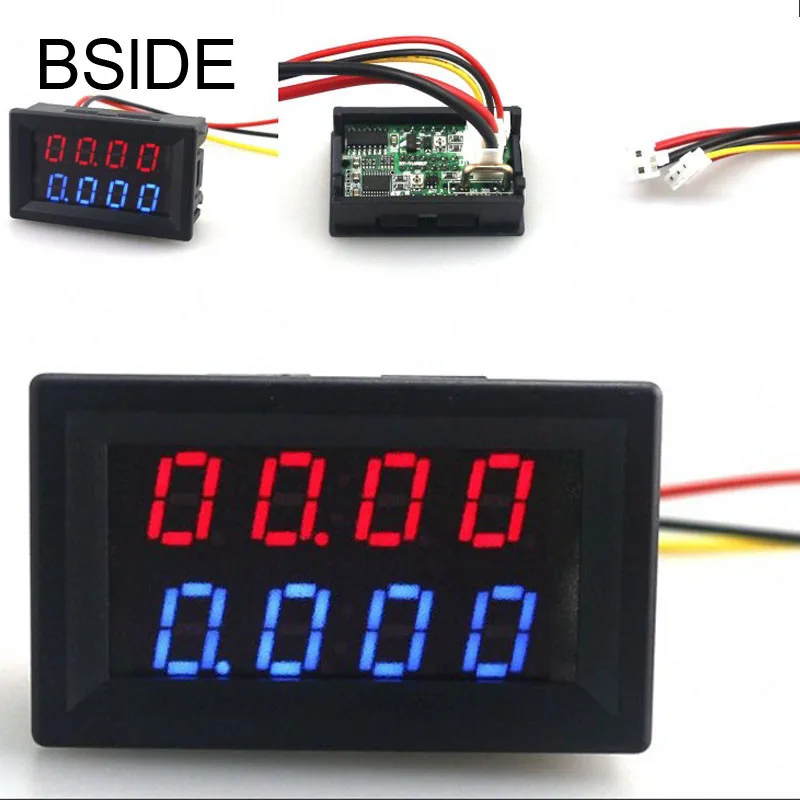 

Digital DC 200V 0-10A Voltmeter Ammeter Red Blue LCD Dual Display for 12v 24v Car Voltage Current Monitor No Need External Shunt