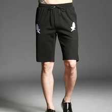 Летние мужские шорты для активного отдыха с вышивкой свободные шорты из хлопка