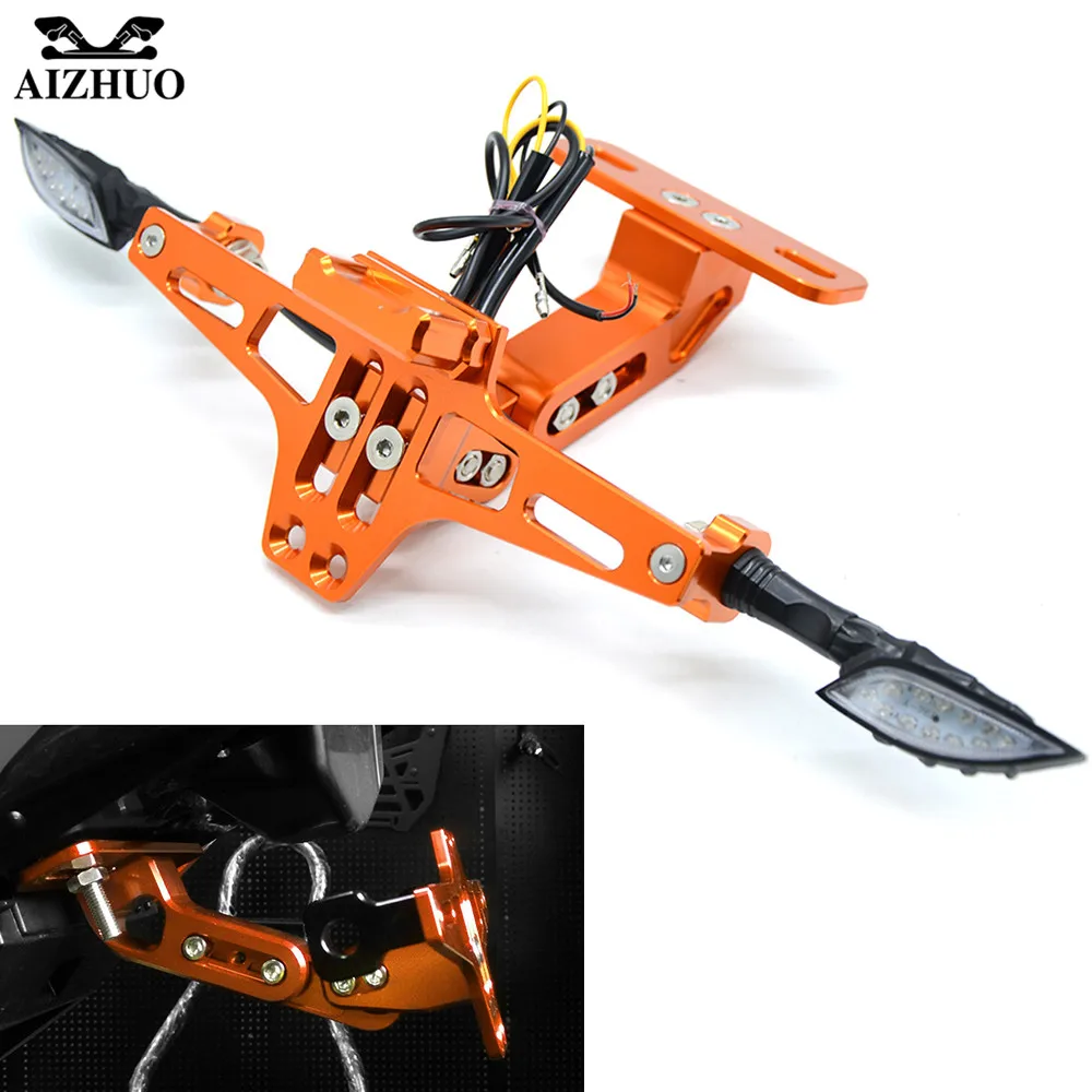 Motorcycle License Plate Bracket Number Licence Plate Holder Frame For KTM 200 690 DUKE RC125 ADVENTURE 1050 SMC SMR SMT RC8