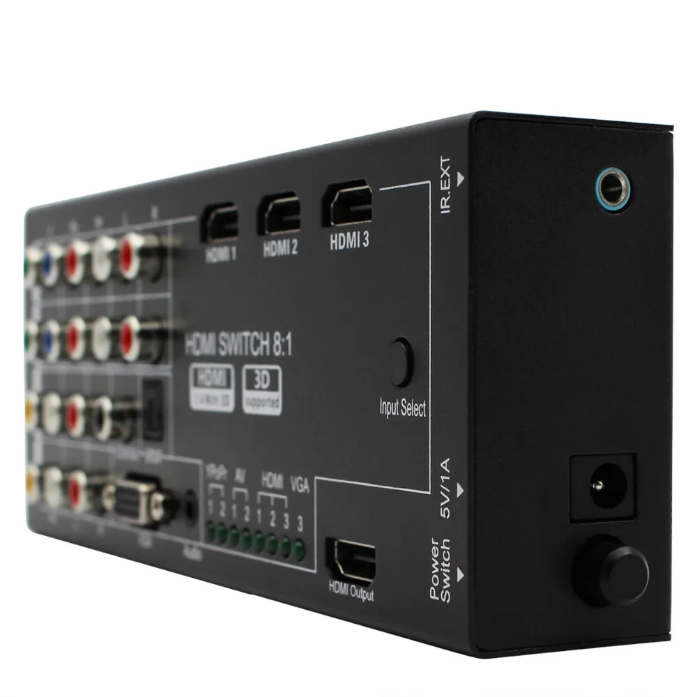 Multi-functional HDMI Converter Switch 8 Inputs to HDMI+COAXIAL+SPDIF Output Support 3D and Surround Sound for 1080P HDTV Multi-functional HDMI Converter Switch 8 Inputs to HDMI+COAXIAL+SPDIF Output Support 3D and Surround Sound for 1080P HDTV