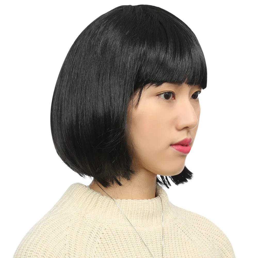 Short Straight Flapper Bob Heat Friendly Cosplay Party Costume