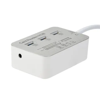 

3 Port Aluminum USB 3.1 Hub Combo With MS SD M2 TF Multi-In-1 Card Reader Portable New High Speed USB Hub For PC Laptop Computer