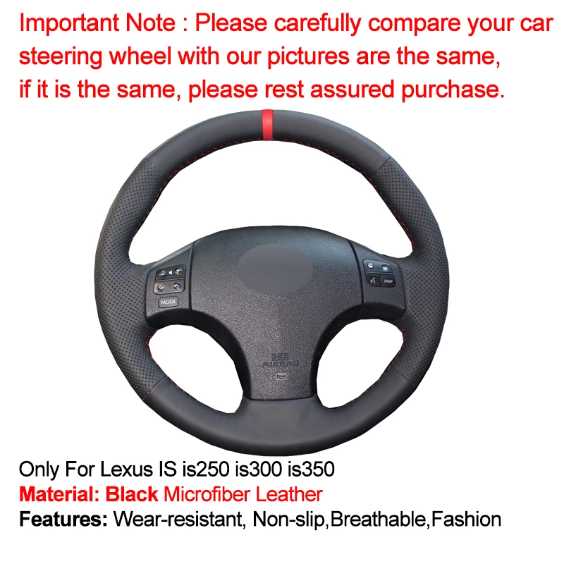 HuiER ручной швейный чехол рулевого колеса автомобиля дышащий красный маркер для Lexus IS is250 is300 is350 рулевое колесо авто аксессуары