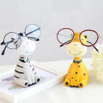 

Zebra / Giraffe Animal Glasses Stand Resin Crafts Lovely Eyeglasses Sunglasses Stand Holder Rack Animal Best Xmas Gift for Kids