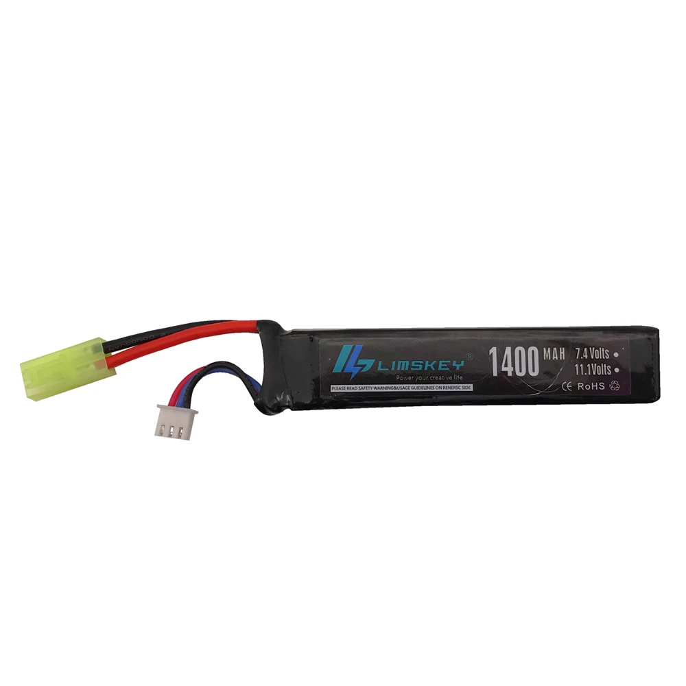 

Limskey RC Lipo Battery 7.4V 1400mAh 25C Mini Airsoft Guns Battery RC Model Lipo Battery
