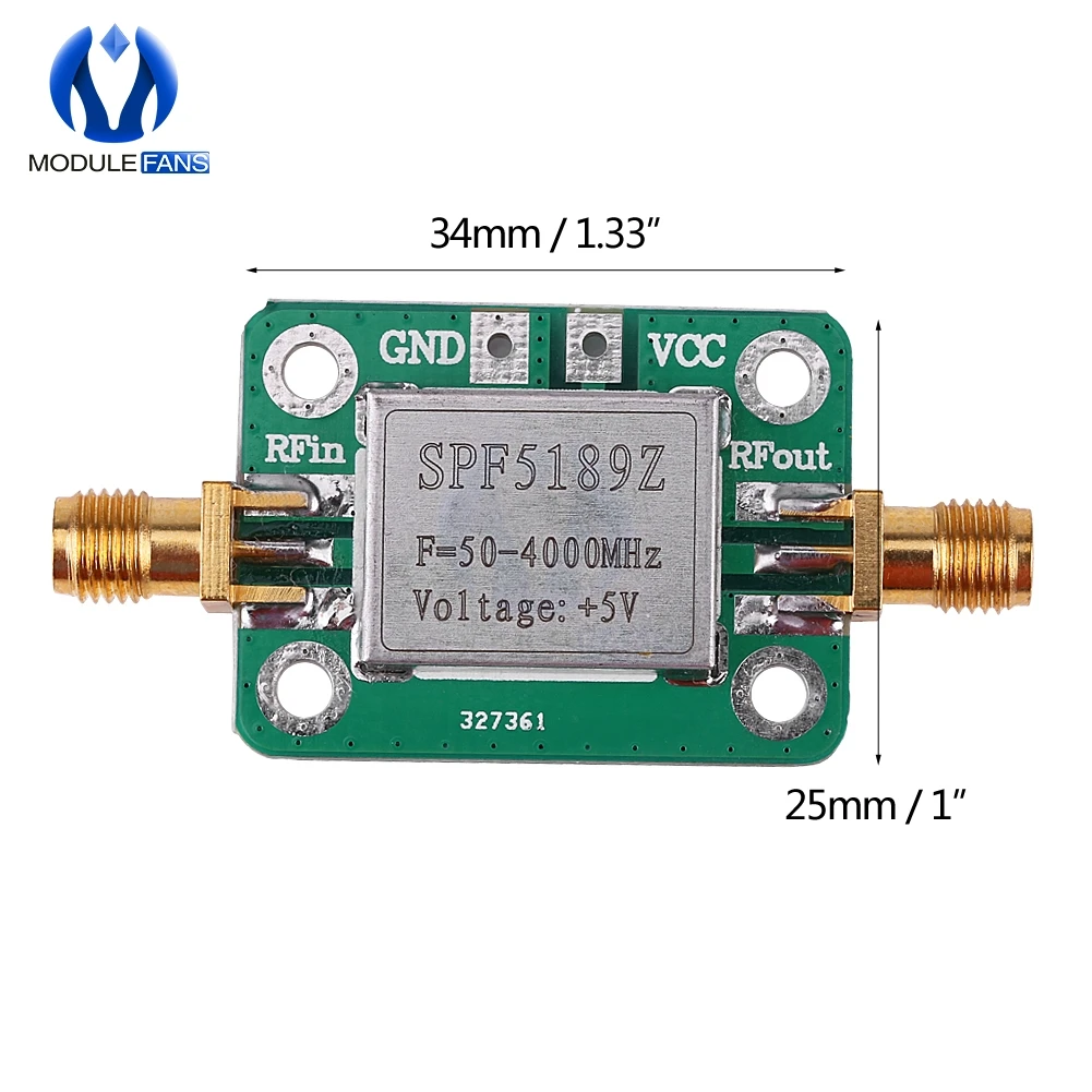 LNA 50 4000 МГц RF SPF5189 NF 0 6дб усилитель с низким уровнем шума плата приемника сигнала