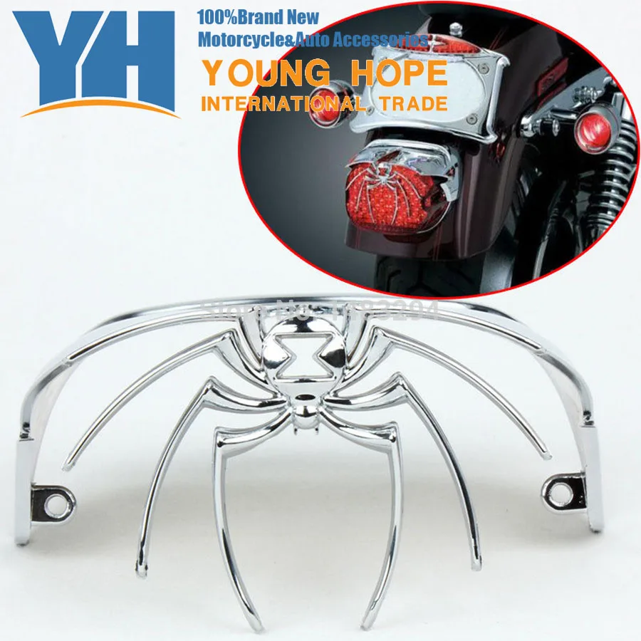 Motorcycle Parts Chrome Spider Widow Rear Tail Light Cover Fits fits for Harley FLSTS FLSTSC FLSTN FXSTD | Автомобили и мотоциклы