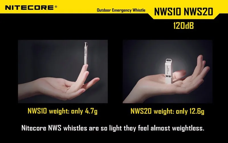 Nitecore nws10 atraente, durável e portátil apito de emergência ao ar livre