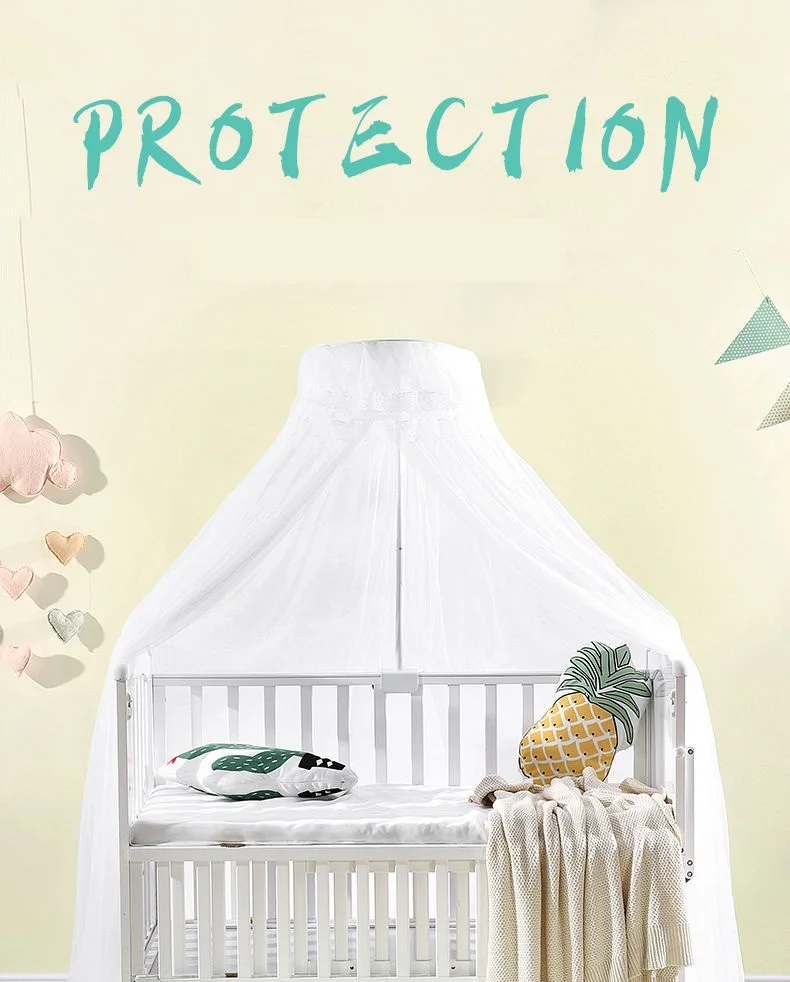 Роскошный стенд Поддержка висячий купол сетка от комаров для детской кроватки для детской кровати, складная кроватка москитная сетка