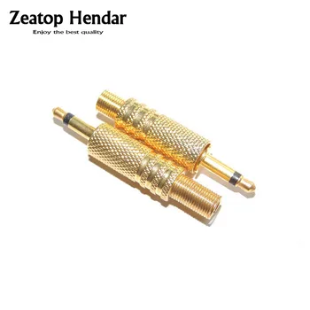 

100 pcs Gold 1/8 3.5mm MONO Male Plug Audio Connector DIY Soldering Spring Adapter