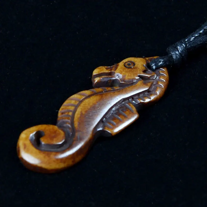 UMGODLY ожерелье из натуральной кости яка резная косточка ручной работы подвеска
