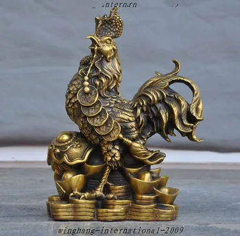 

christmas Collect chinese brass yuanbao Ingots money coins chicken wealth lucky statue( Variety can choose)