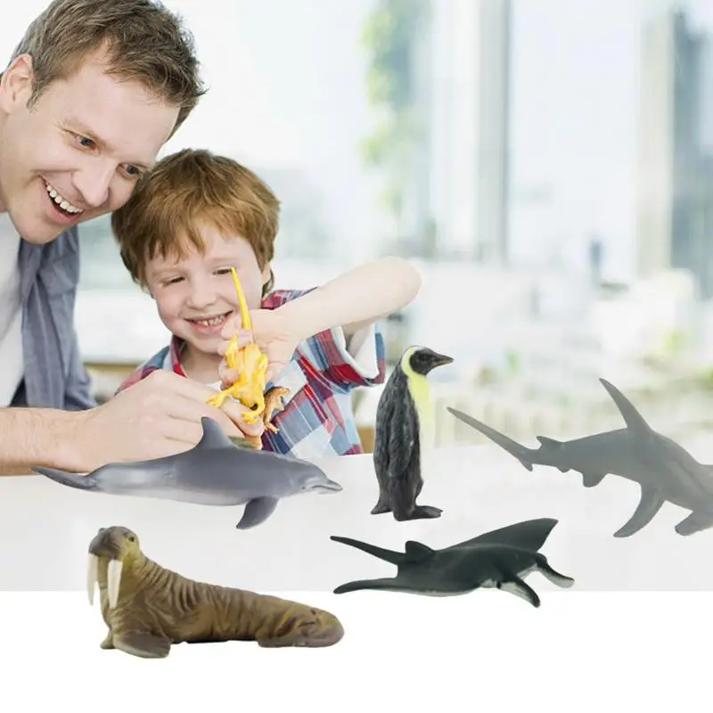 12 шт. Животные морской мир моделирования модель игрушки африканских животных украшения игрушки детей большой игрушка для обучения подарки
